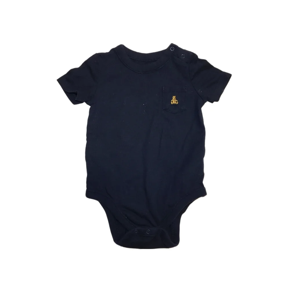 Baby Gap 6-12m Navy Short Sleeve Pocket Bodysuit
